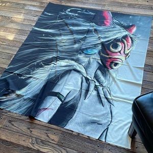 Princess Mononoke studio ghibli blanket sheet, wall art decor